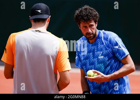 Paris, Frankreich. 1. Juni 2021. Beim French Open Grand Slam Tennisturnier 2021 in Roland Garros, Paris, Frankreich. Frank Molter/Alamy Live Nachrichten Stockfoto