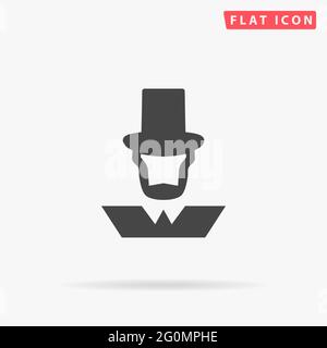 Amerikanischer Präsident Abraham Lincoln flache Vektor-Ikone. Handgezeichnete Design-Illustrationen. Stock Vektor