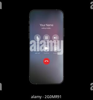 Anruffunktschnittstelle. Vorlage für mobile Anrufe auf dem Smartphone. Vektorgrafik Stock Vektor