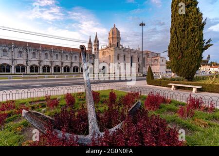 Anchor und Jeronimos Kloster in Lissabon Portugal Stockfoto