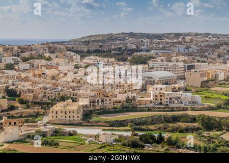 Blick auf die Stadt Victoria, Gozo Island, Malta Stockfoto