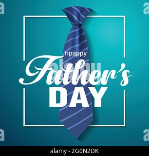 Happy Fathers Tag Grußkarte. Hand-Schriftzug mit Krawatte. vektor-Illustration Design Stock Vektor