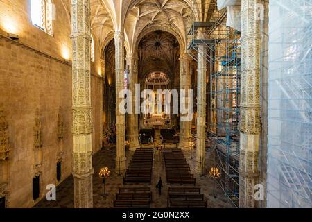 Hauptkapelle des Mosteiro dos Jeronimos Stockfoto