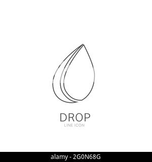 Wassertropfen Umriss Vektor-Symbol flache Tropfen Logo Formen Sammlung Stock Vektor