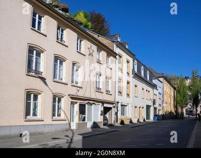 Europa, Luxemburg, Luxemburg-Stadt, traditionelle Reihenhäuser in der Rue Saint-Ulric Stockfoto