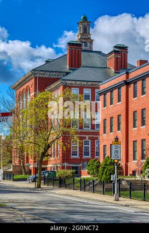 West Broadway Middle School, 29 Bainbridge Avenue Stockfoto