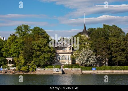 Villa Kesäranta. Offizielle Residenz des finnischen Ministerpräsidenten. Stockfoto