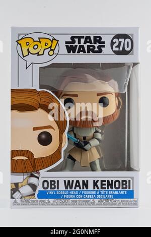 CHESTER, VEREINIGTES KÖNIGREICH - 8. MAI 2021: OBI Wan Kenobi Funko Pop Figur Stockfoto