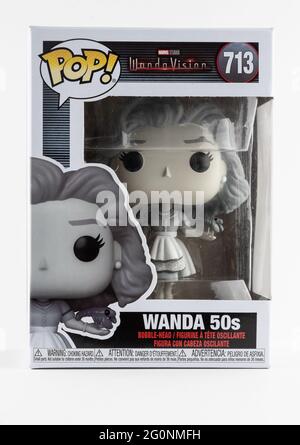 CHESTER, VEREINIGTES KÖNIGREICH - 8. MAI 2021: Wanda Funko Pop Figur aus den 50er Jahren Stockfoto