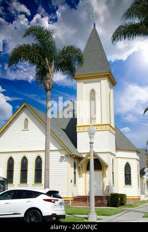 Die Graham Memorial Presbyterian Church an der Ecke C und 10th auf Coronado Island, San Diego, CA Stockfoto