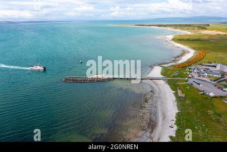 Caledonian MacBrayne Isle of Gigha Passagierfähre Terminal in Tayinloan, Kintyre, Schottland Großbritannien Stockfoto