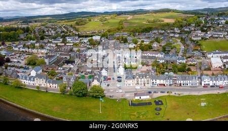 Luftaufnahme von Lochgilphead in Argyll und Bute, Schottland, Großbritannien Stockfoto