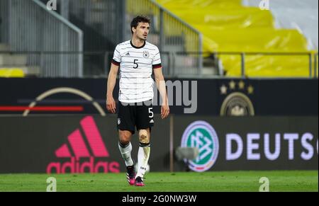 Innsbruck, Österreich. Juni 2021. Fußball: Internationales Spiel, Deutschland - Dänemark im Tivoli-Stadion. Mats Hummels aus Deutschland ist auf dem Platz. Quelle: Christian Charisius/dpa/Alamy Live News Stockfoto