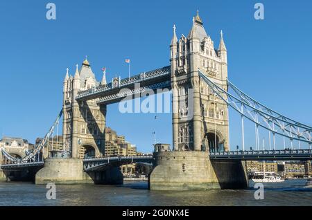 Tower Bridge London England. Stockfoto