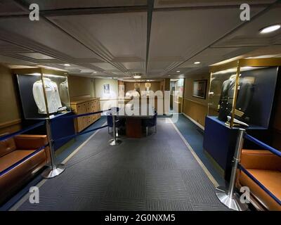 Die Kapitänskabine auf dem USS Midway Flugzeugträgermuseum in San Diego, Kalifornien Stockfoto