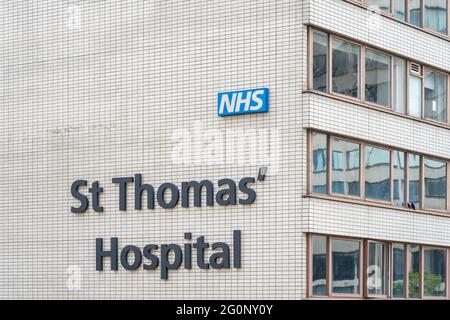 St Thomas Hospital Emergency Department, A and E. London, Großbritannien, 29. Mai 2021. Stockfoto