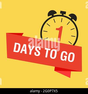 „One day to go Last Countdown“-Symbol. Verkaufspreis Angebot Aktion Deal Timer. Vektorgrafik. Stock Vektor