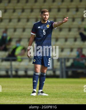 Dumbarton, Schottland .UK 2. Juni 21 Freundschaftliches Spiel.Schottland U-21 gegen Northern Irel und U-21 C&G Systems Stadium, Dumbarton. Robbie Deas Scotland U-21 Credit: eric mccowat/Alamy Live News Stockfoto