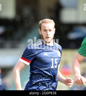 Dumbarton, Schottland .UK 2. Juni 21 Freundschaftliches Spiel.Schottland U-21 gegen Northern Irel und U-21 C&G Systems Stadium, Dumbarton. Scotland U-21 Zak Rudden Credit: eric mccowat/Alamy Live News Stockfoto