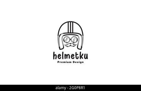 Alter Helm mit Schnurrbart Logo Symbol Vektor Symbol Illustration Grafik-Design Stock Vektor