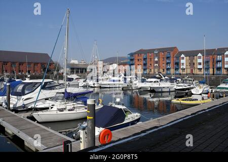 Swansea Marina in der Altstadt dock Wales UK Stockfoto
