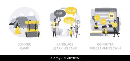 Summer Camp abstrakte Konzept Vektor-Illustrationen. Stock Vektor