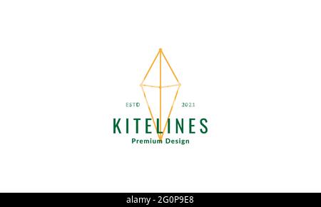 Hipster Linien Kite Logo Symbol Vektor Symbol Illustration Grafik Design Stock Vektor