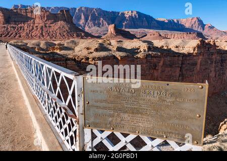 Old Navajo Bridge, Marble Canyon, Arizona, USA Stockfoto