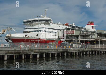 Spirit of Tasmania die RO-RO-Fähre legt am Station Pier, Port Melbourne, Victoria, Australien, an Stockfoto