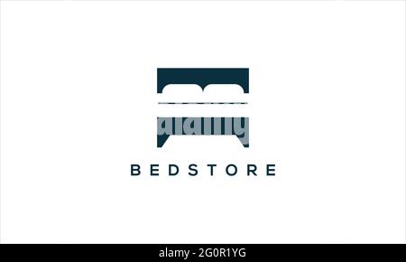 Bett Geschäft Logo oder Bett Geschäft Symbol Vektor Illustration Symbol Stock Vektor