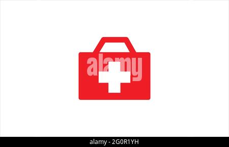 Erste Hilfe medizinische Tasche Symbol Logo Design Vektor Illustration Vorlage Stock Vektor