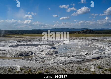 Die Mammoth Hot Springs, Yellowstone National Park, Wyoming Stockfoto