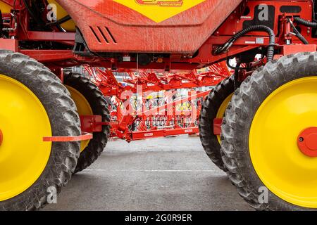 Landmaschinen. Die Elemente und Komponenten der landwirtschaftlichen Techniken Stockfoto