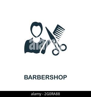 Barbershop-Symbol. Monochromes einfaches Element aus der Mall Kollektion. Kreatives Barbershop-Symbol für Webdesign, Vorlagen, Infografiken und mehr Stock Vektor