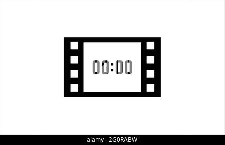 Filmstreifen Film Timer Symbol Logo Design Illustration Vektor Vorlage Stock Vektor