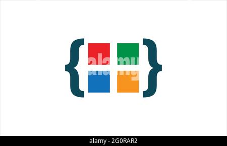 Programmiersymbol Programmierung Codierung Logo-Design-Illustration Stock Vektor