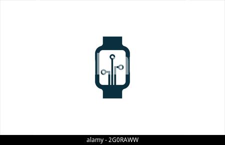 Netzwerkkabel Smart Uhr Symbol Logo Design Vektor Illustration Stock Vektor