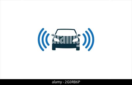 Autonome Fahrzeuge Symbol oder WiFi Auto Logo Design Illustration Vektor Stock Vektor