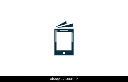 Digital Book Icon Logo Design oder Online-Bibliothek Symbol Vektor Illustration Stock Vektor