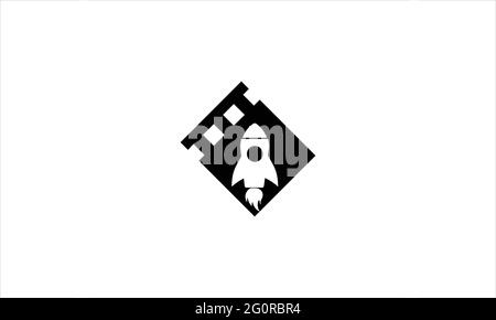 Filmstrip Rocket Icon Logo Design Illustration Vektor Vorlage Stock Vektor