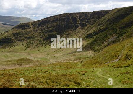 Craig Cerrig Gleisiad Fan Frynych National Nature Reserve, das durch Gletscheraktionen während der letzten Eiszeit gebildet wurde Brecon Beacons National Park Powys Wales Stockfoto