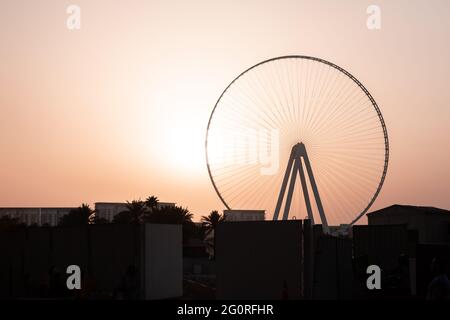 DUBAI, VAE - MÄRZ 2020: Landansicht des Dubai Eye Stockfoto