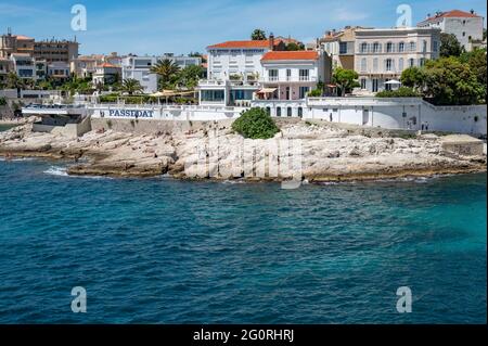 Le Petit Nice, das drei-Sterne-Restaurant von Gerard Passédat in Marseille, Frankreich Stockfoto