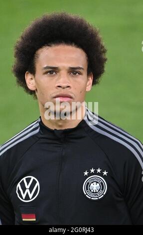 Innsbruck, Österreich. Juni 2021. Fußball: Internationale, Deutschland - Dänemark im Tivoli-Stadion. Leroy Sane vor dem Spiel. Quelle: Federico Gambarini/dpa/Alamy Live News Stockfoto