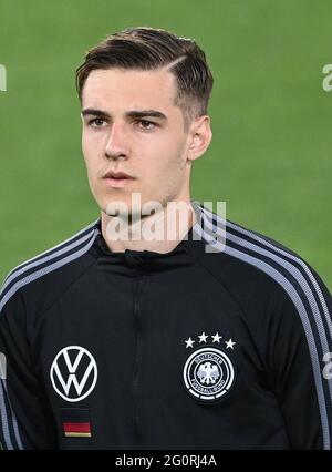 Innsbruck, Österreich. Juni 2021. Fußball: Internationale, Deutschland - Dänemark im Tivoli-Stadion. Florian Neuhaus vor dem Spiel. Quelle: Federico Gambarini/dpa/Alamy Live News Stockfoto