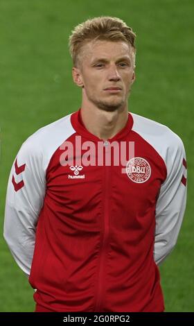Innsbruck, Österreich. Juni 2021. Fußball: Internationale, Deutschland - Dänemark im Tivoli-Stadion. Daniel Wass vor dem Spiel. Quelle: Federico Gambarini/dpa/Alamy Live News Stockfoto