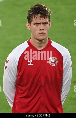 Innsbruck, Österreich. Juni 2021. Fußball: Internationale, Deutschland - Dänemark im Tivoli-Stadion. Der dänische Jannik Vestergaard vor dem Spiel. Quelle: Federico Gambarini/dpa/Alamy Live News Stockfoto