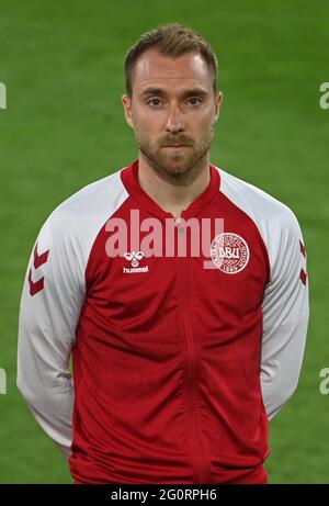 Innsbruck, Österreich. Juni 2021. Fußball: Internationale, Deutschland - Dänemark im Tivoli-Stadion. Dänemarks Christian Eriksen vor dem Spiel. Quelle: Federico Gambarini/dpa/Alamy Live News Stockfoto