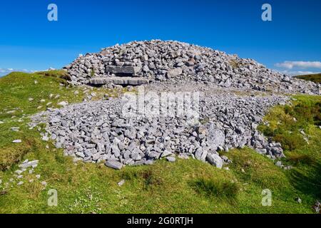 Irland, County Sligo, Castlebaldwin, Carrowkeel Megalithischer Friedhof. Stockfoto
