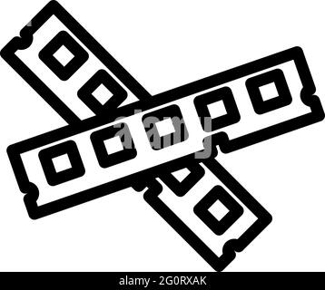 Symbol Für Computerspeicher. Bearbeitbares, Fett Formatischtes Umrisse-Design. Vektorgrafik. Stock Vektor